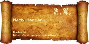 Mach Mariann névjegykártya